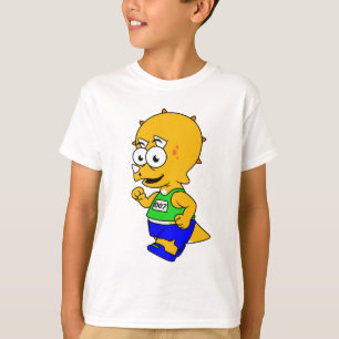 Camiseta Ilustração De Um Corredor De Tricerátops.