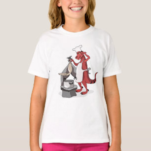 Camiseta Ilustração De Um Cozinhar De Chef Tyrannosaurus Re