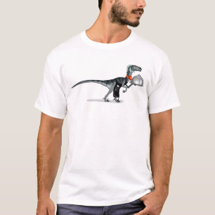 Camiseta Ilustração De Um Garçom De Comida De Raptor.