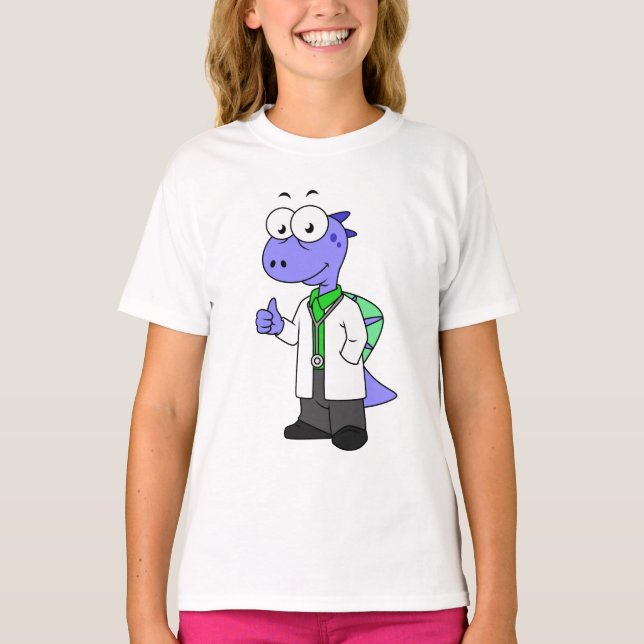 Camiseta Ilustração De Um Médico Espinossauro. (Frente)