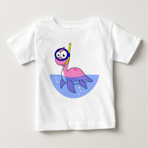 Camiseta Ilustração De Um Monstro De Snorkeling Loch Ness.