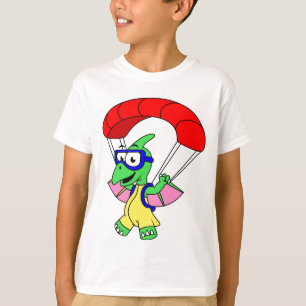 Camiseta Ilustração De Um Paraquedas Pterodactilo.
