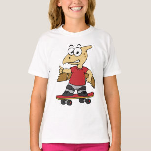 Camiseta Ilustração De Um Skate Pterossauro.
