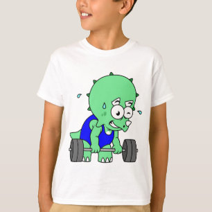 Camiseta Ilustração De Um Tricerátopo De Pesos.