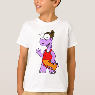 Camiseta Ilustração De Um Tyrannosaurus Rex Lifeguard.