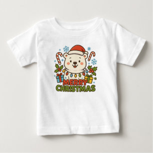 Camiseta Ilustração de Urso de Natal Fofo