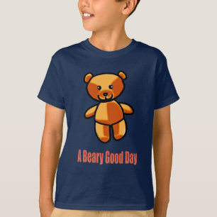 Camiseta Ilustração de Urso de Pelúcia de Desenho Animado F