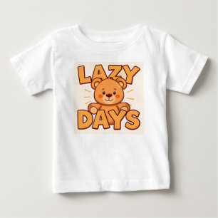 Camiseta Ilustração de Urso de Pelúcia Fofo com Texto Dias 