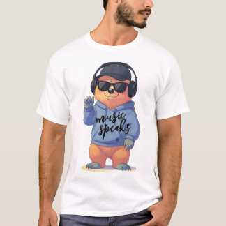 Camiseta ilustração de urso legal,
