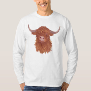 Camiseta Ilustração de Vaca do Planalto Fluffy 