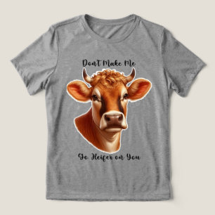 Camiseta Ilustração de Vaca Humorosa com Texto Reproduzível