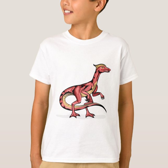 Camiseta Ilustração De Velociraptor. (Frente)