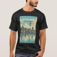 Ilustração de Viagem Arte Retro Auckland Nova Zelâ