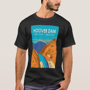 Camiseta Ilustração de viagem da Barragem Hoover Arizona Ne