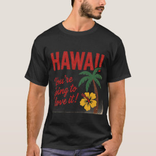 Camiseta Ilustração de Viagem das Ilhas Havaianas Vintage R