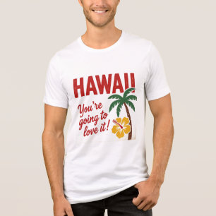 Camiseta Ilustração de Viagem das Ilhas Havaianas Vintage R