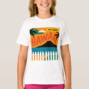 Camiseta Ilustração de Viagem das Ilhas Havaianas Vintage R