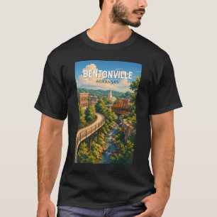 Camiseta Ilustração de viagem de arte de Bentonville Arkans