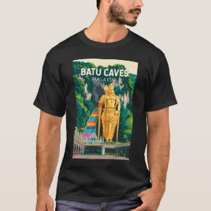 Camiseta Ilustração de viagem de arte retrô das Cavernas de