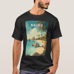 Camiseta Ilustração de Viagem de Arte Vintage de Nauru