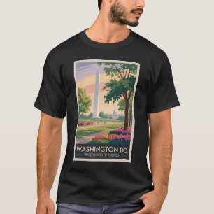 Camiseta Ilustração de viagem de arte vintage de Washington
