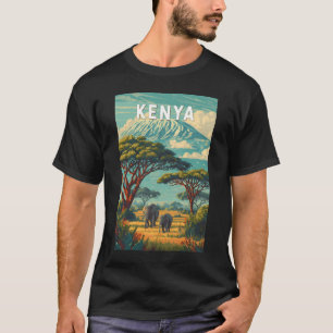 Camiseta Ilustração de Viagem de Arte Vintage do Quênia
