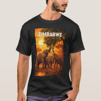Ilustração de viagem de arte vintage do Zimbábue