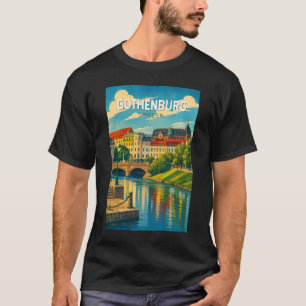 Camiseta Ilustração de viagem de arte vintage Gotemburgo Su