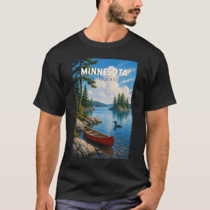 Camiseta Ilustração de Viagem de Arte Vintage Minnesota