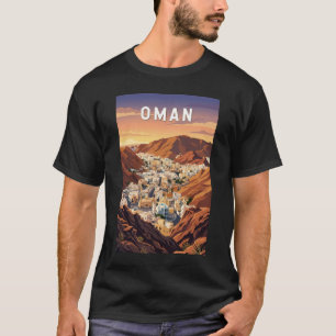 Camiseta Ilustração de viagem de Omã Arte Vintage