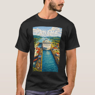 Camiseta Ilustração de viagem de Panamá Arte Vintage