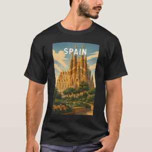 Camiseta Ilustração de Viagem Espanha Arte Vintage
