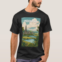 Ilustração de viagem vintage da Indonésia