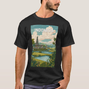 Camiseta Ilustração de viagem vintage da Indonésia