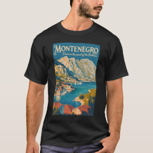 Camiseta Ilustração de viagem vintage dos Balcãs de Montene