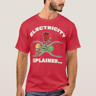 Camiseta Ilustração de Vintage com Explicação de Eletricida