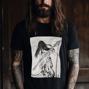 Camiseta Ilustração de Violão Elétrico da Guitarista Ro