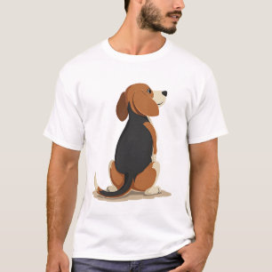 Camiseta Ilustração de Vista Posterior de Cachorro Beagle V