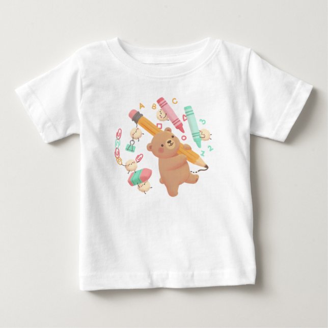 Camiseta Ilustração de volta às aulas do Teddy (Frente)