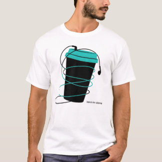 Camiseta Ilustração de Xícara de Café com Fones de Ouvido '