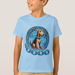 Camiseta Ilustração Decorativa de um Cão Terrier