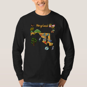 Camiseta Ilustração Desenhada À Mão Do Torno De Maryland Pl