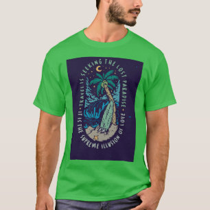 Camiseta Ilustração desenhada à mão para surfar em praias d