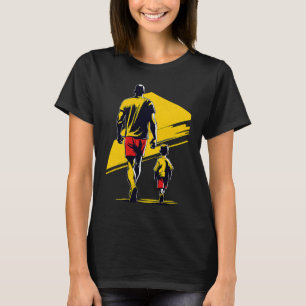 Camiseta Ilustração Desportiva Colorida Do Pai E Do Filho S
