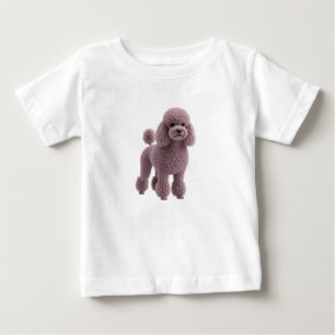 Camiseta Ilustração Digital de Poodle Roxo