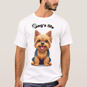 Camiseta Ilustração Divertida da Vida de um Yorkshire Terri