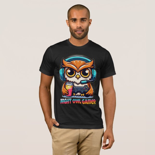 Camiseta Ilustração Divertida de Jogo com Mascote Coruja No (Frente Completa)