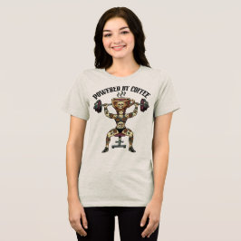 Camiseta Ilustração Divertida de Treino de Fitness com Café