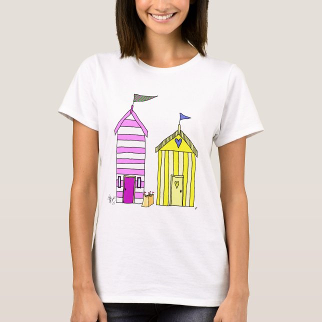 Camiseta Ilustração do Beach Huts 3 (Frente)