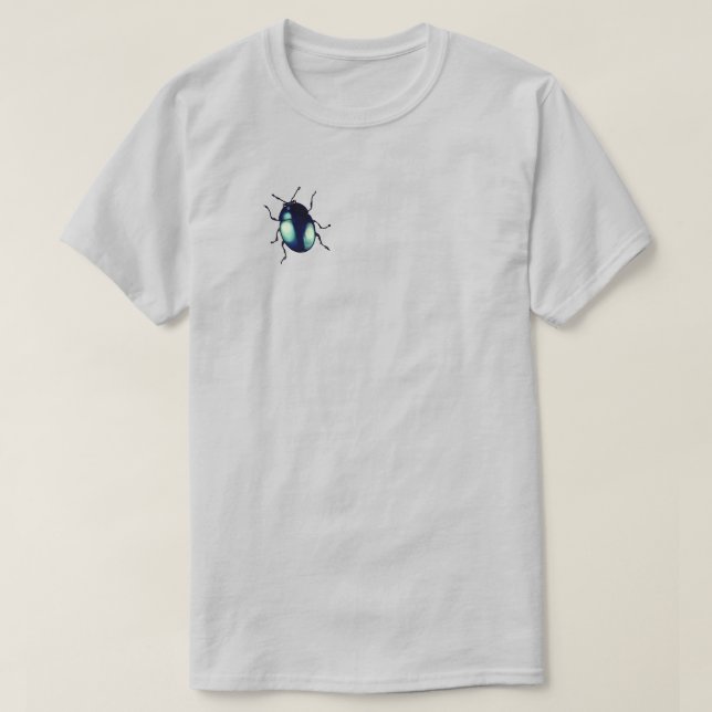 Camiseta Ilustração do besouro azul brilhante (Frente do Design)